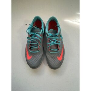 Nike‎ Free RN Motion Flyknit Running Shoes Gray Teal Orange Women Size 7.5